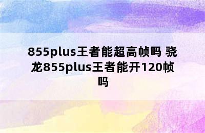 855plus王者能超高帧吗 骁龙855plus王者能开120帧吗